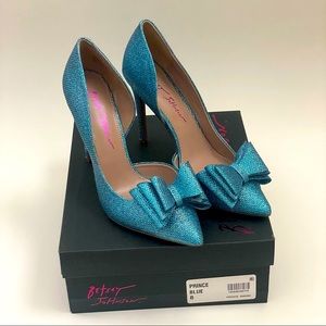 Betsey Johnson, Prince Blue 4" covered stiletto heel
